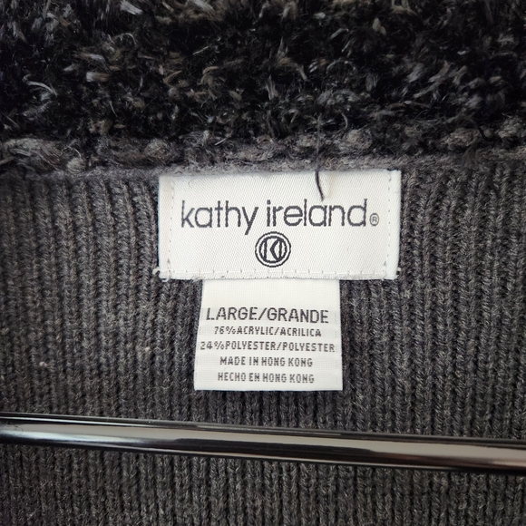 Kathy Ireland Charcoal and Black Women's Cardigan - Picture 3 of 7